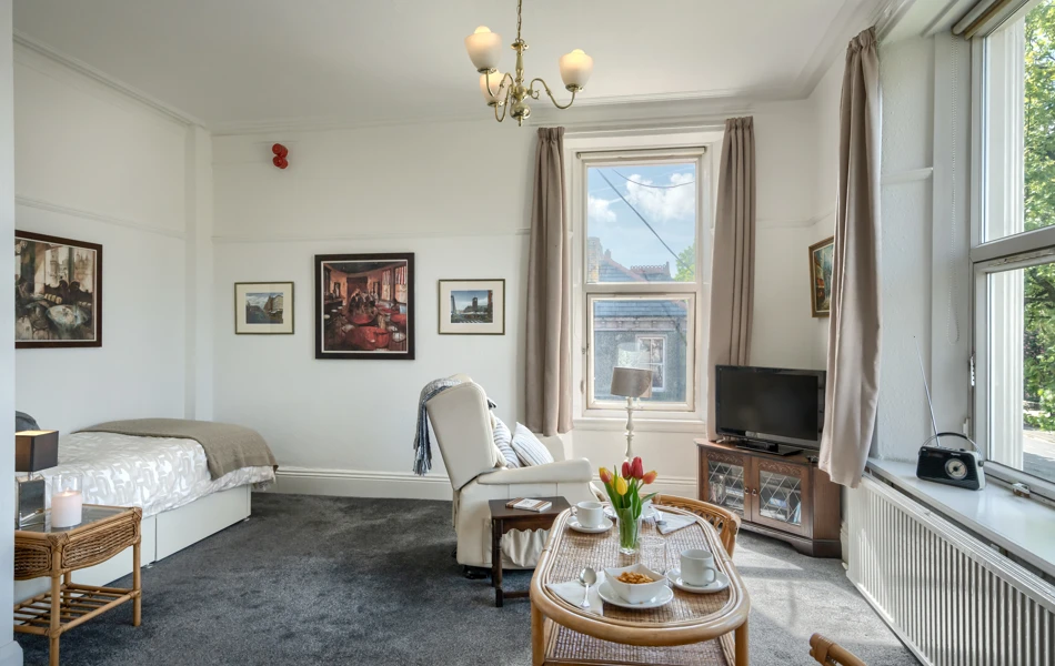 Single Bedroom With Lounge Area At Abbeyfield House Ulverston