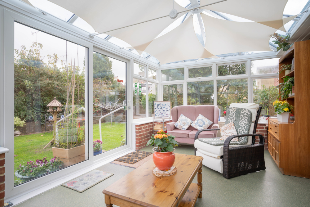 Beautiful conservatory overlooking the garden at Beachside, Worthing