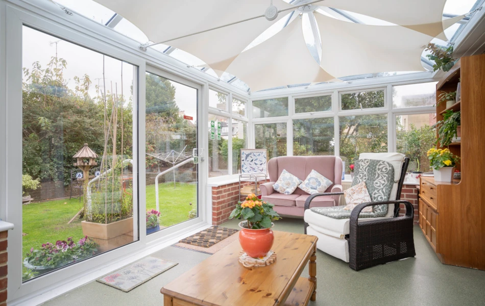 Beautiful conservatory overlooking the garden at Beachside, Worthing