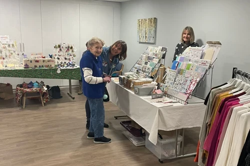 Craft stall with 2 women