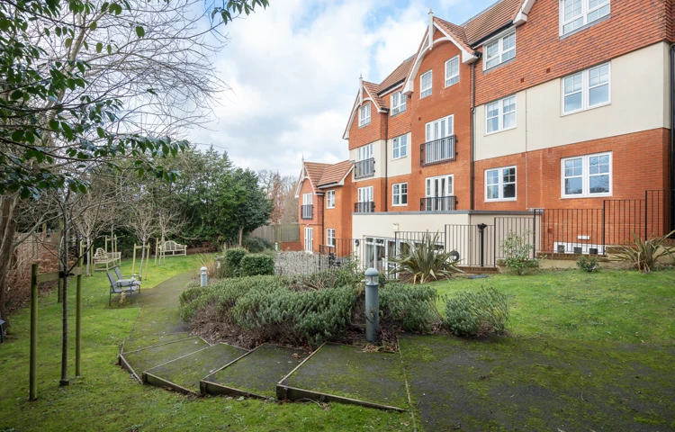 The rear of Hale Court and the landscaped gardens