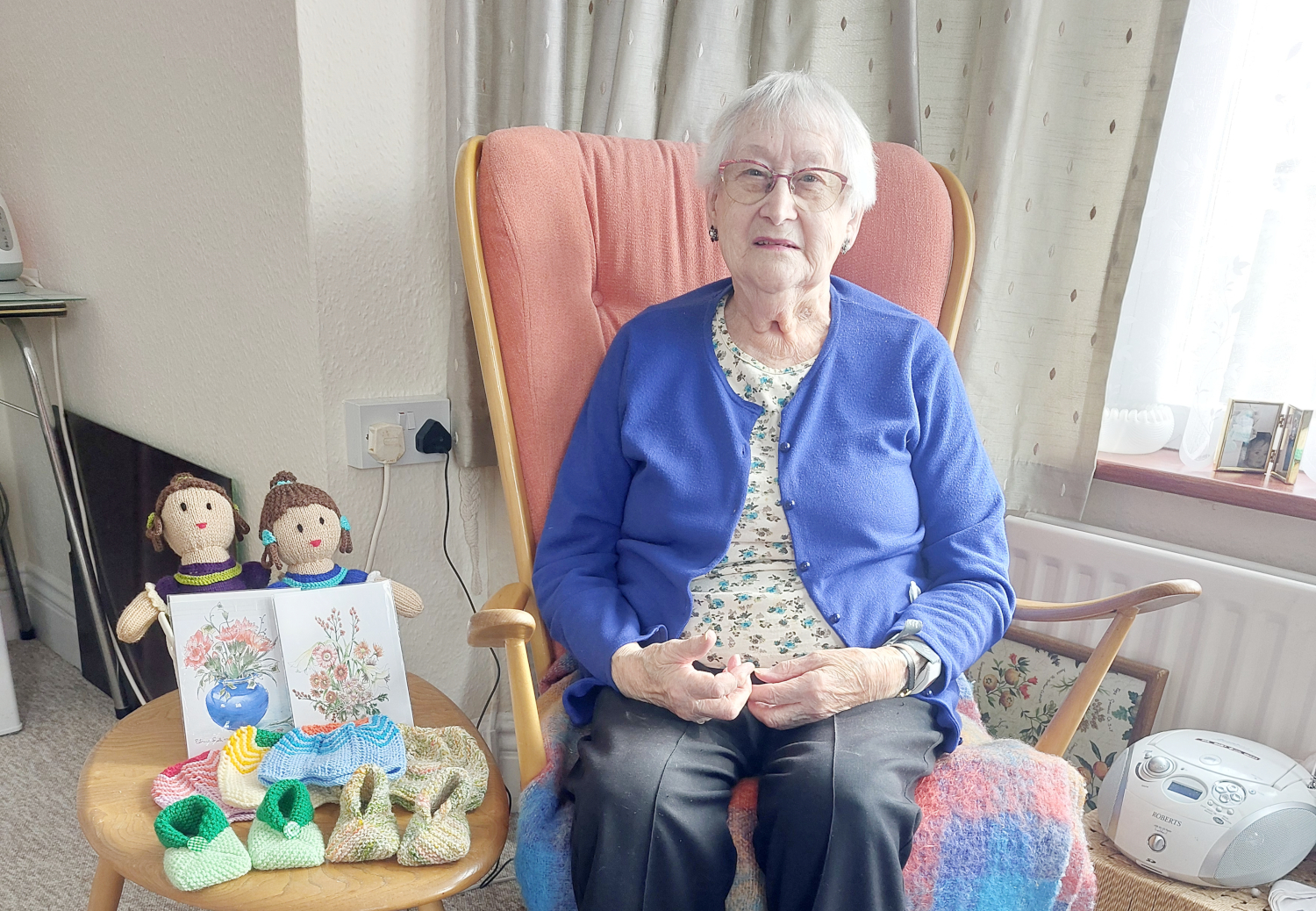 Patricia With Some Of Her Knitting