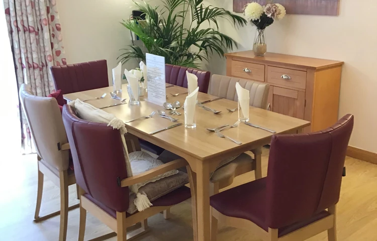 Dining table at Westbourne House, Bournemouth BH4 9DS