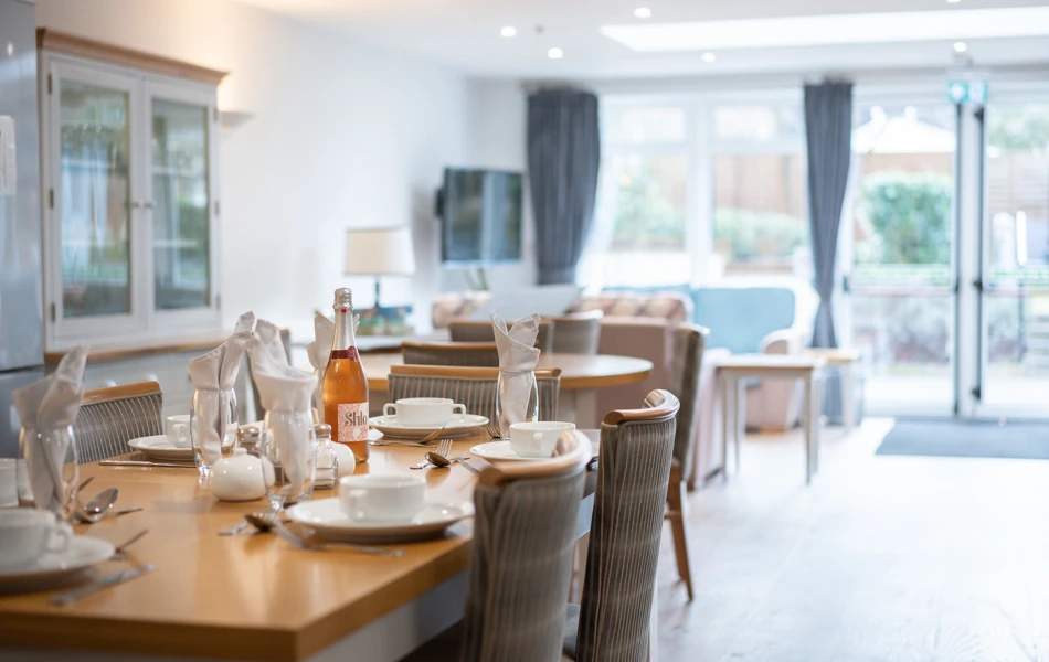 Our dining room with views into the garden