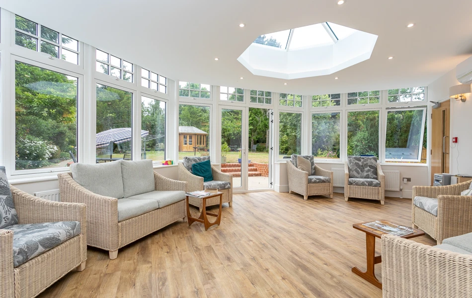 Inside the conservatory at Abbeyfield House, Reigate RH2 9DZ