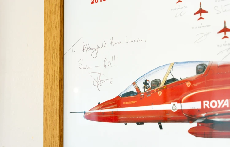 signed-red-arrows-picture-gifted-to-residents-at Abbeyfield House, Lincoln LN1 3HJ (1)