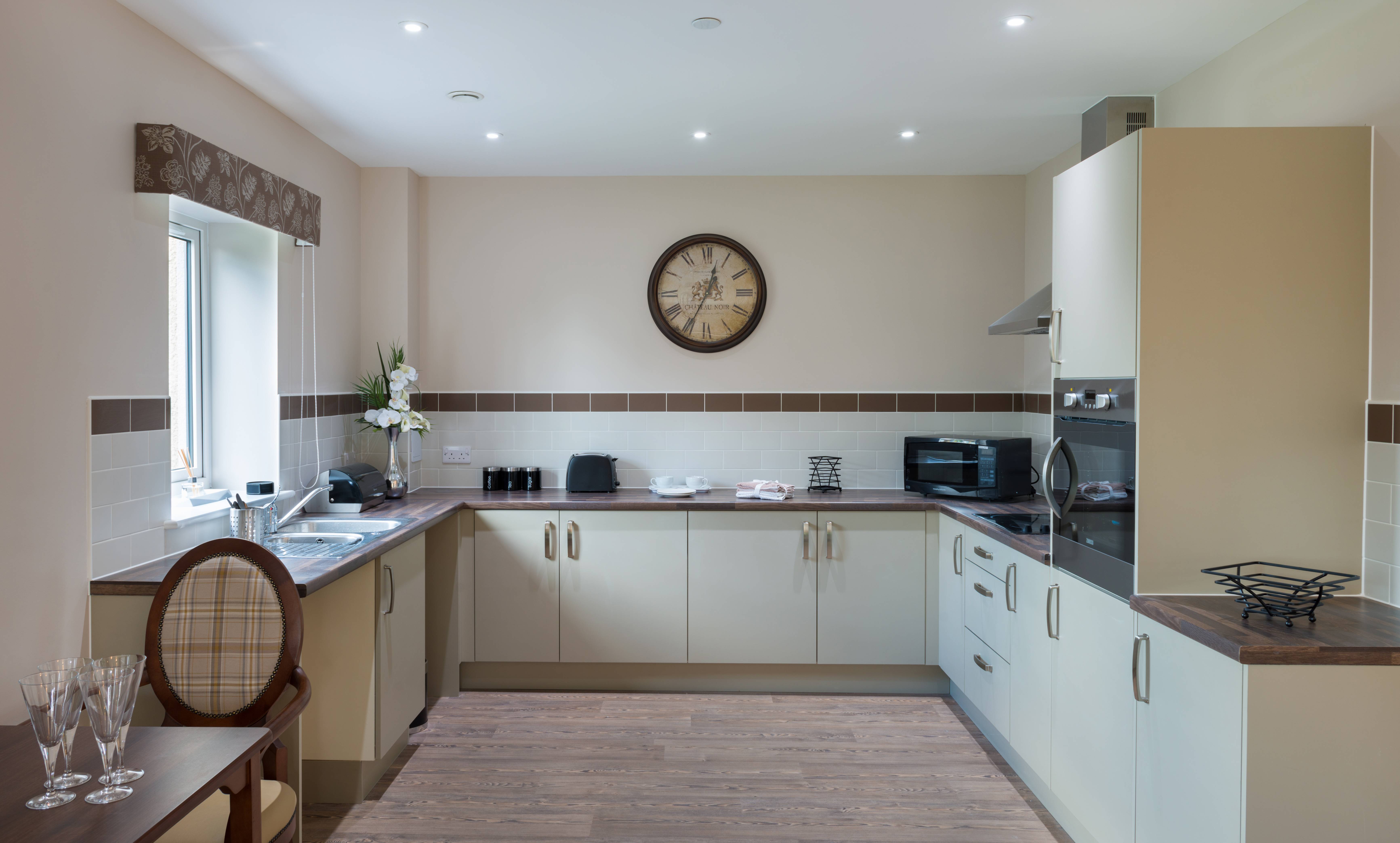 Kitchen in apartment at Burnham Court, Malmesbury SN16 0FN