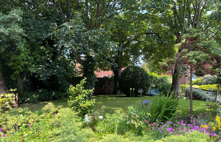 Flower beds at Lear House, West Kirby CH48 5DT