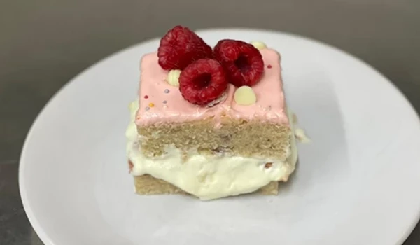 Homemade Strawberry Sponge With Vanilla Cream