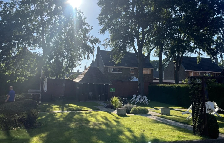 Garden patio at Sir Charles Starmer House, Darlington DL3 8PD
