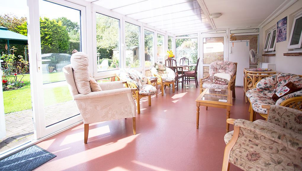The inside of conservatory at Abbeyfield House, Basildon SS14 1PG