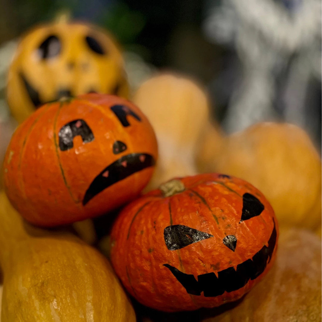 Pile Of Painted Pumpkins