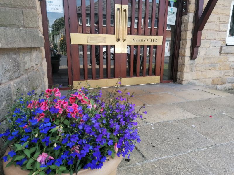 Front door at Abbeyfield House, Clitheroe, BB7 2NH