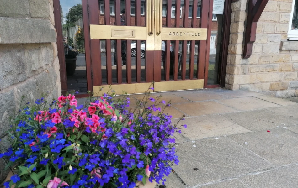 Front door at Abbeyfield House, Clitheroe, BB7 2NH