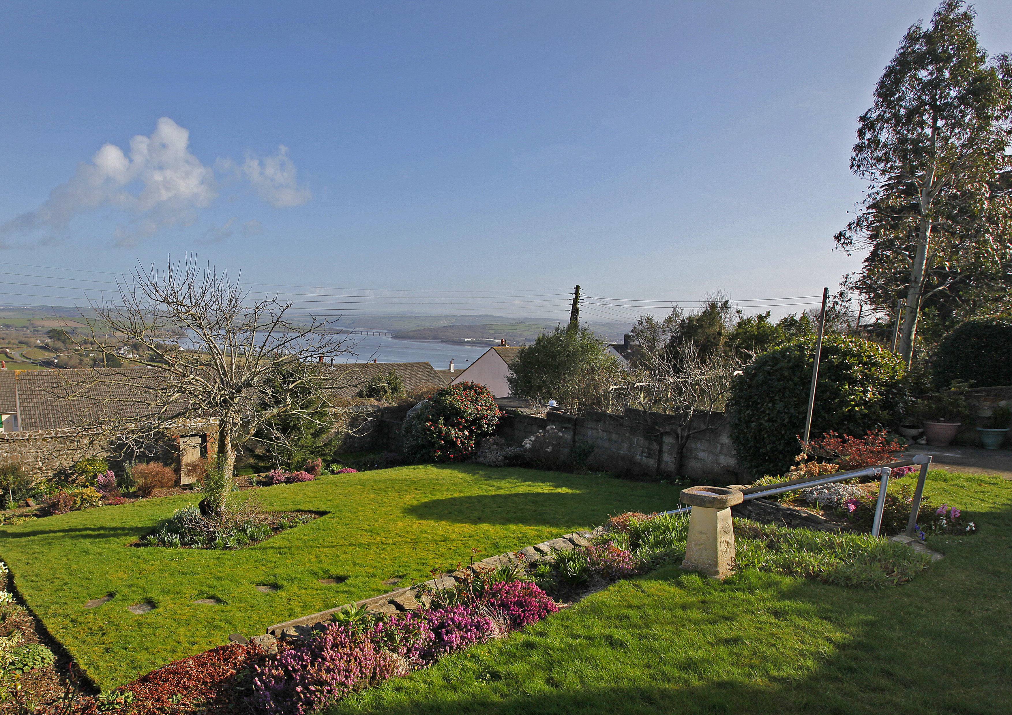Our terraced garden boasts a beautiful view over the River Tamar