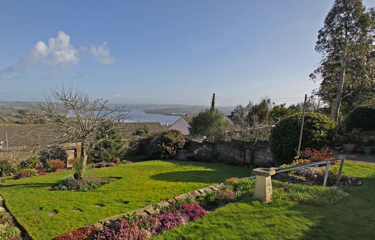 Our terraced garden boasts a beautiful view over the River Tamar