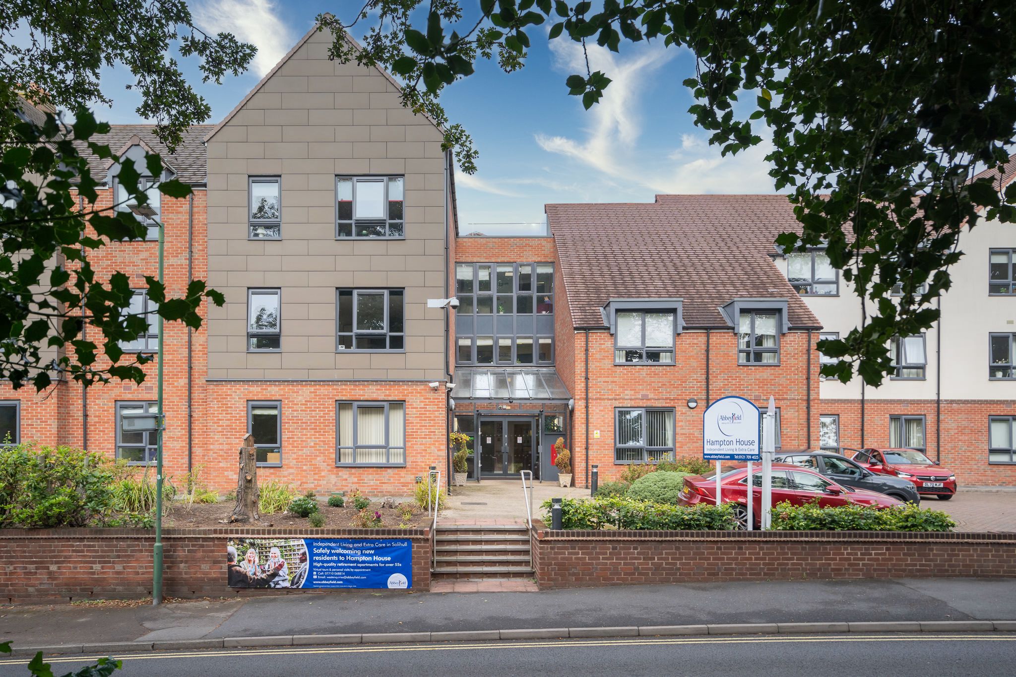 The front entrance to Hampton House, Solihull B91 2QT