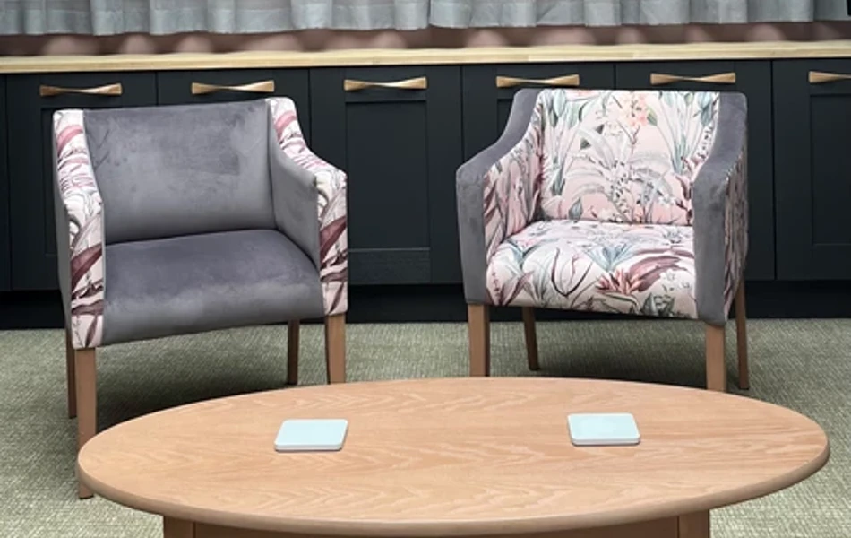 Two armchairs at Hartland House, Milnthorpe LA7 7QW