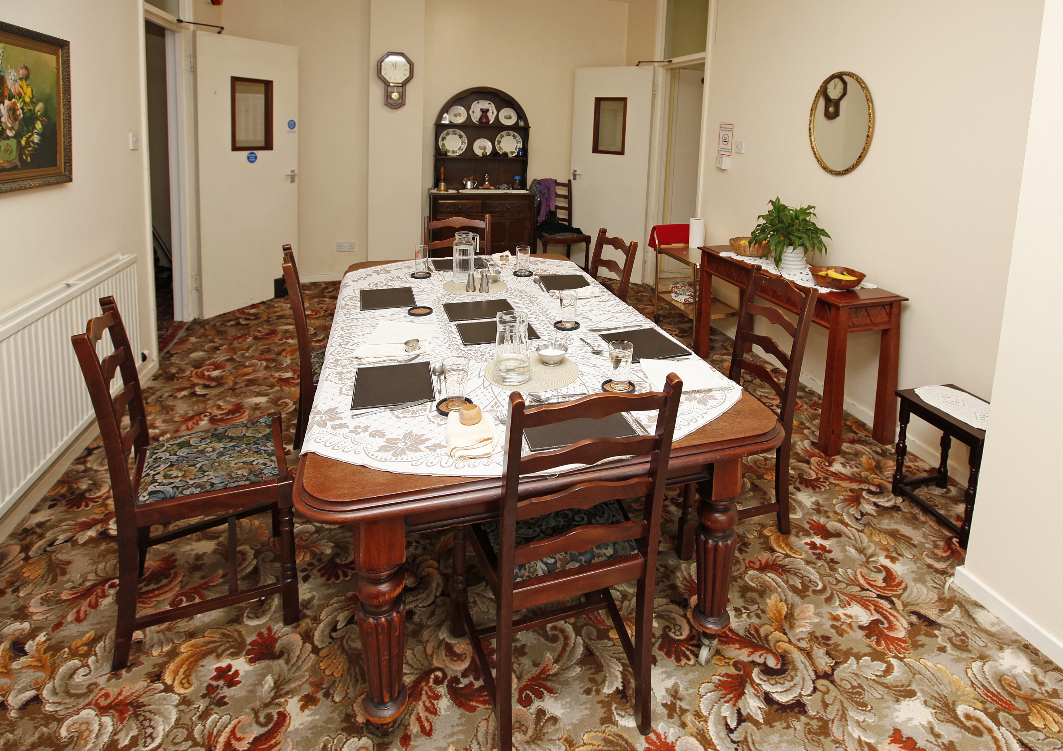 Residents' dining room at Abbeyfield Swansea, SA1 4QP