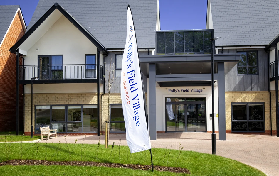 The entrance to Polly's Field Village, Braintree CM7 5XD