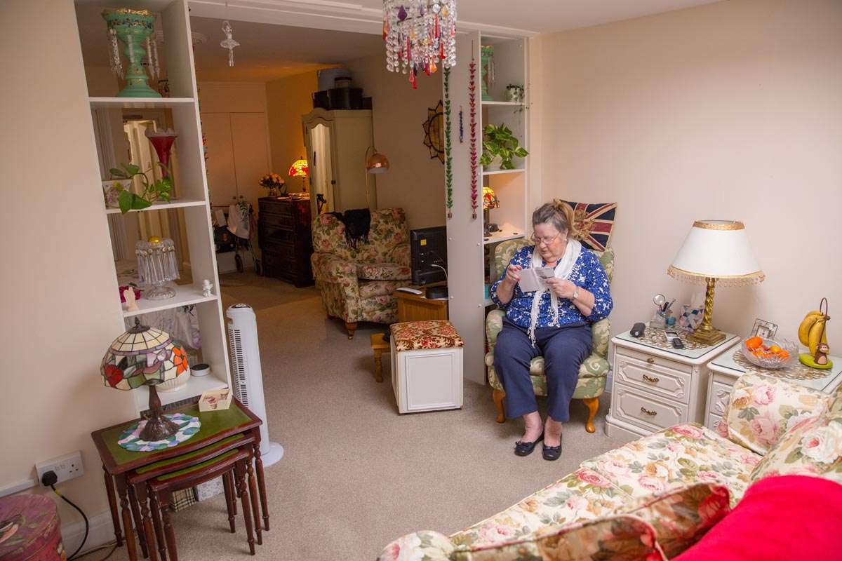 Resident's bedroom at Abbeyfield House, Hove BN3 4GB