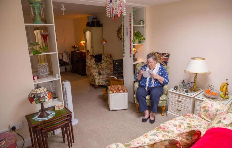 Resident's bedroom at Abbeyfield House, Hove BN3 4GB