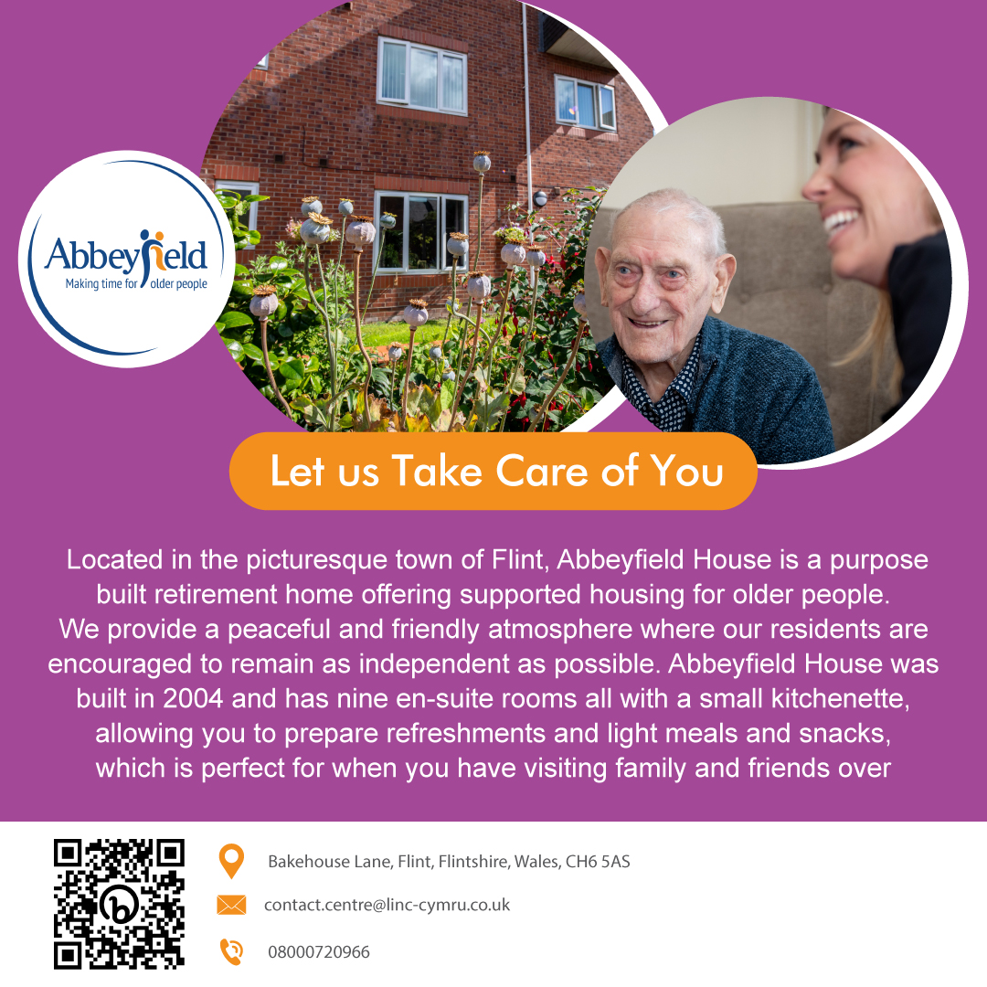 Advert for Abbeyfield House, Flint CH6 5AS