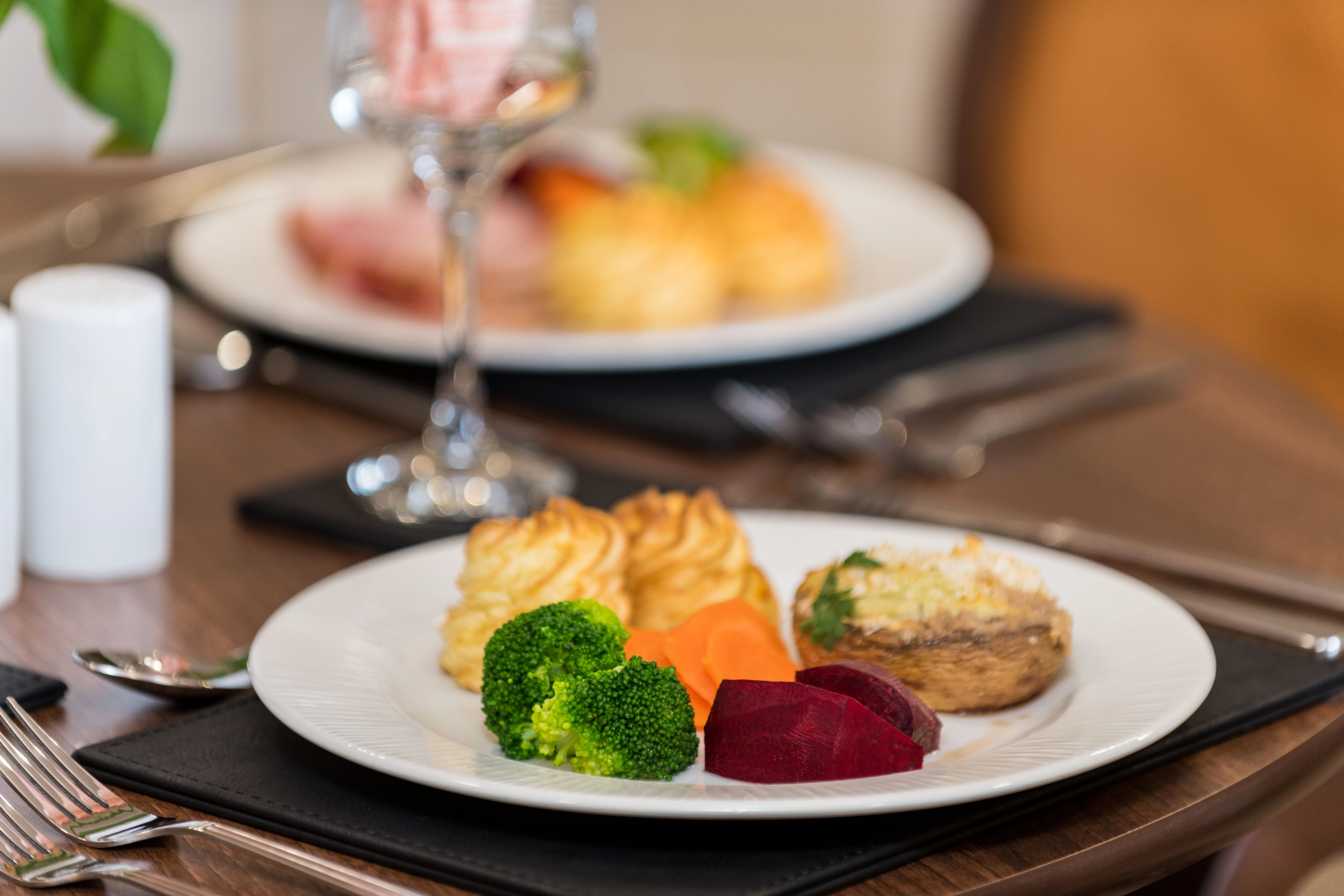 Dining Room Set With Delicious Home Cooked Meal