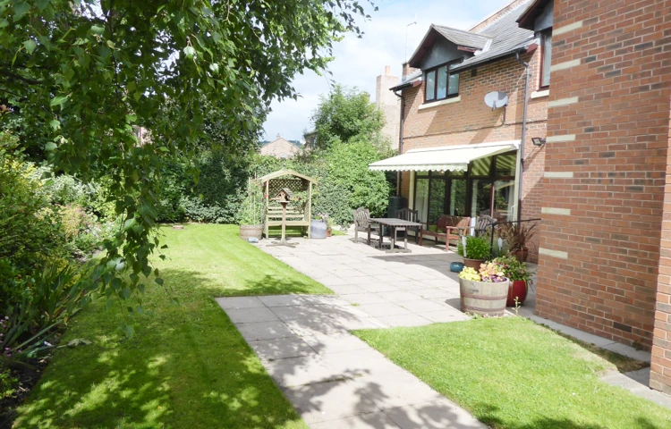 Rear garden at Abbeyfield House, Bishops Castle SY9 5PA