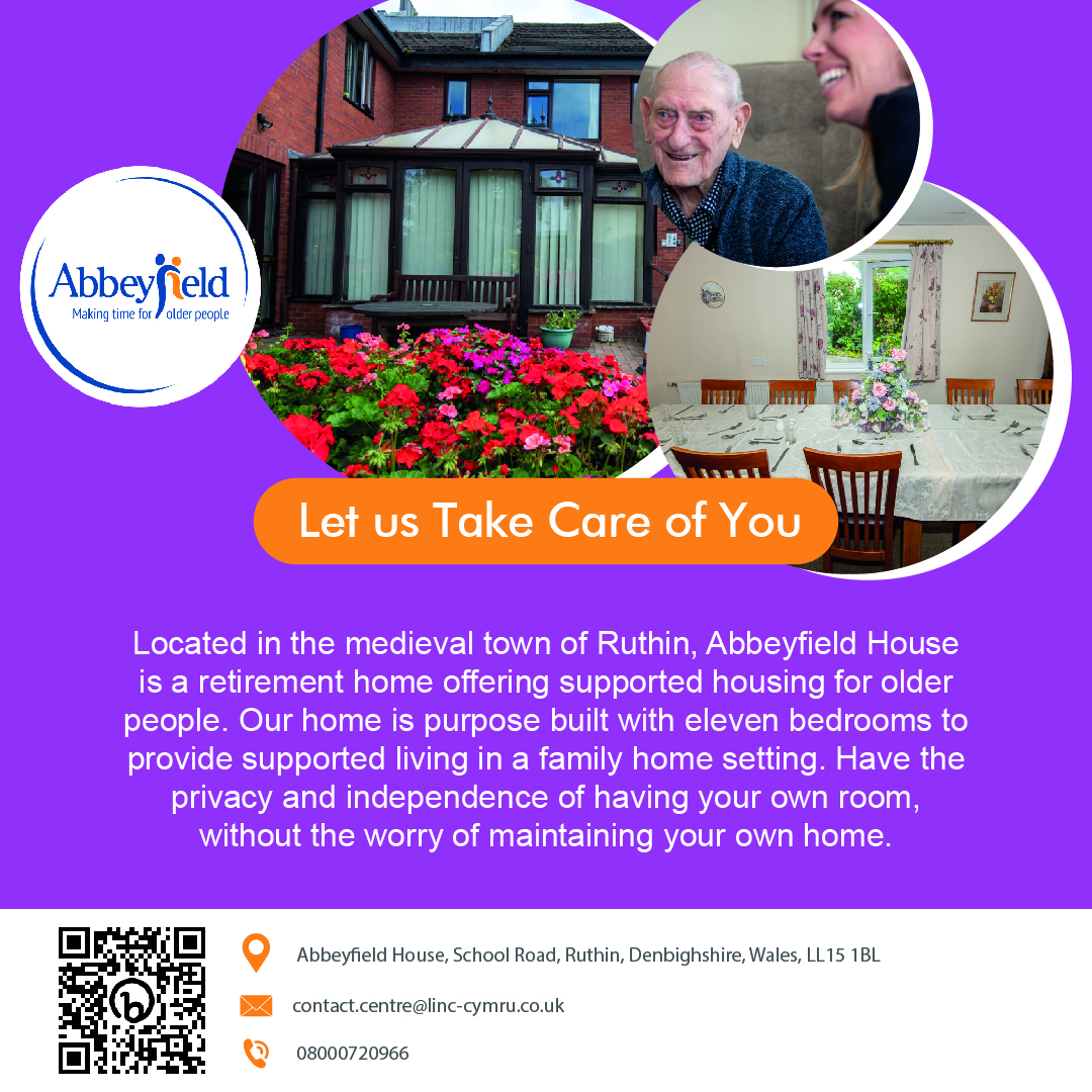 Advert for Abbeyfield House, Ruthin LL15 1BL