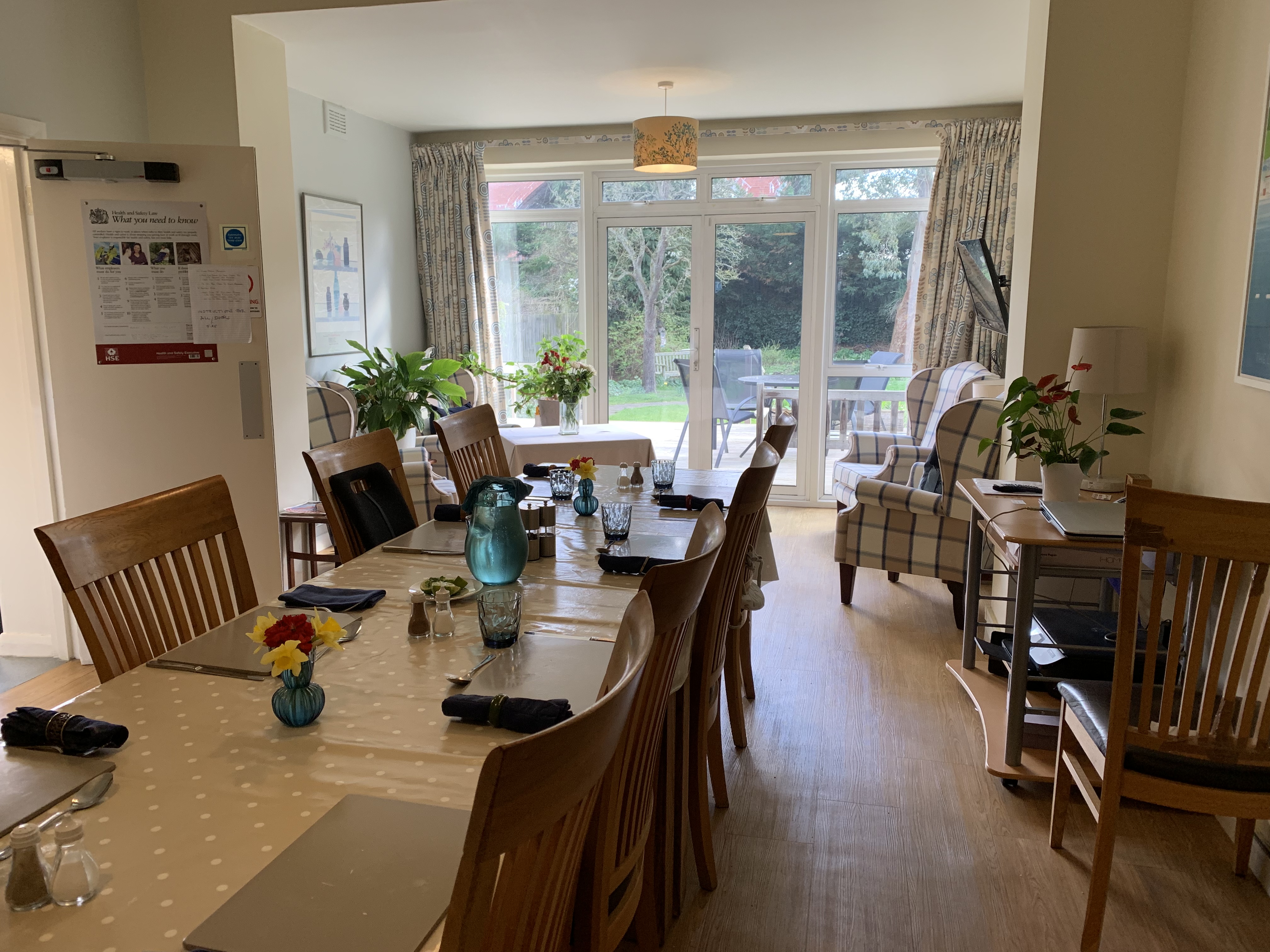 Communal dining area where residents at Abbeyfield House, Dulwich can come together to share mealtimes