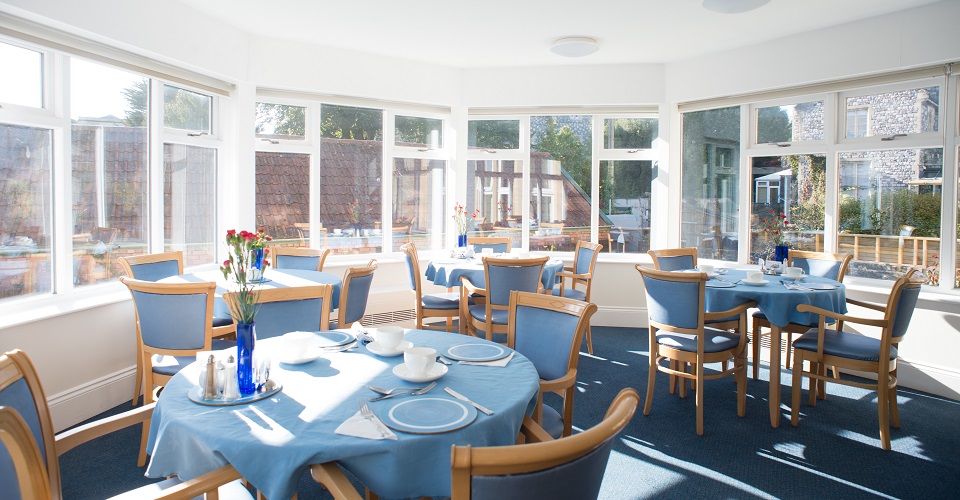 The dining room at Abbeyfield House, Bristol BS6 6YR