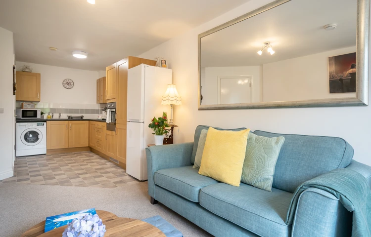 Lounge and kitchenette at Hampton House, Solihull B91 2QT