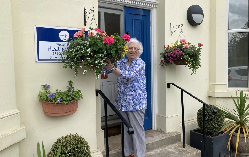 One of our lovely residents enjoying the garden