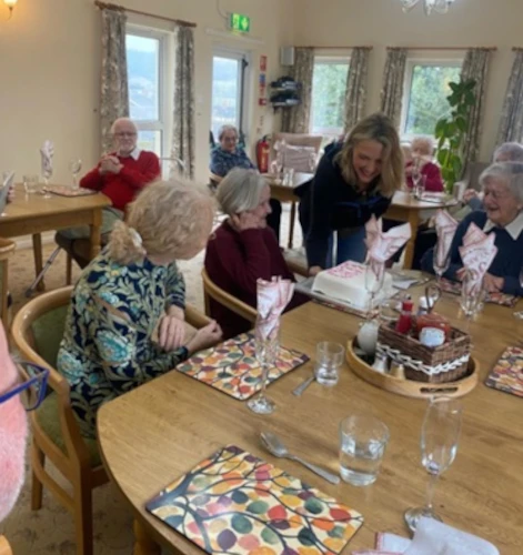 Joan celebrating 100th birthday at Abbeyfield Brecon